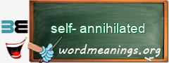 WordMeaning blackboard for self-annihilated